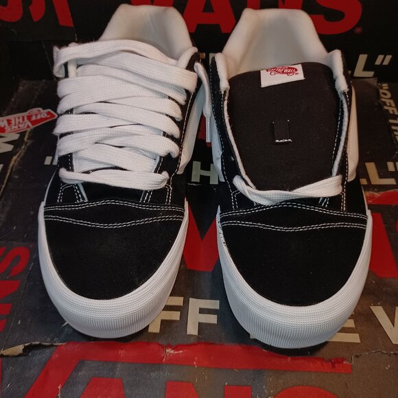 Vans Men's U.S.16 Knu Skool Skate Black/True White Classic VN0009QC6BT - Picture 8 of 12